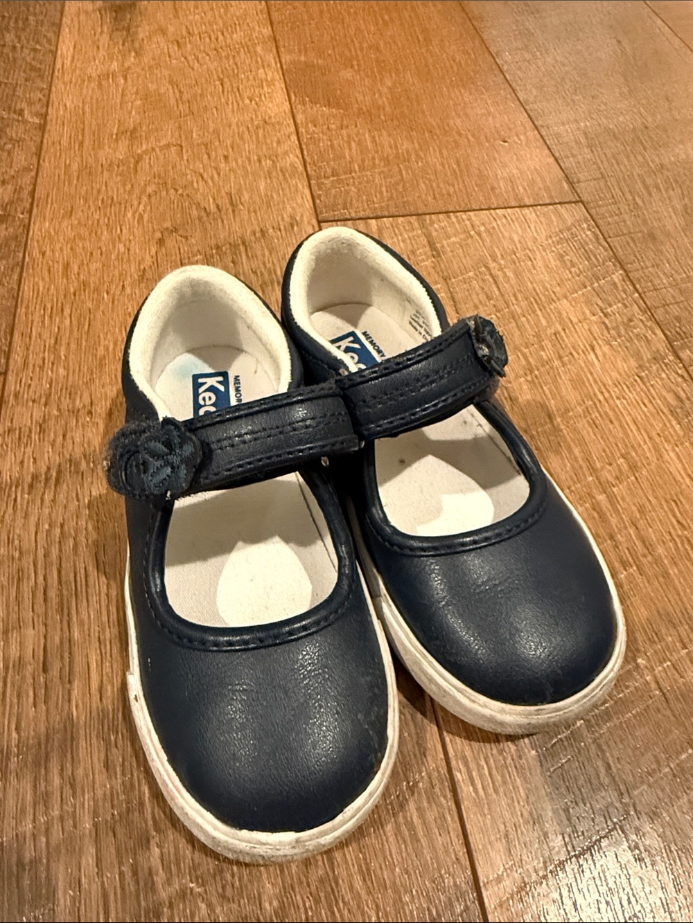 Keds Girls Navy Mary Jane with Flower Strap